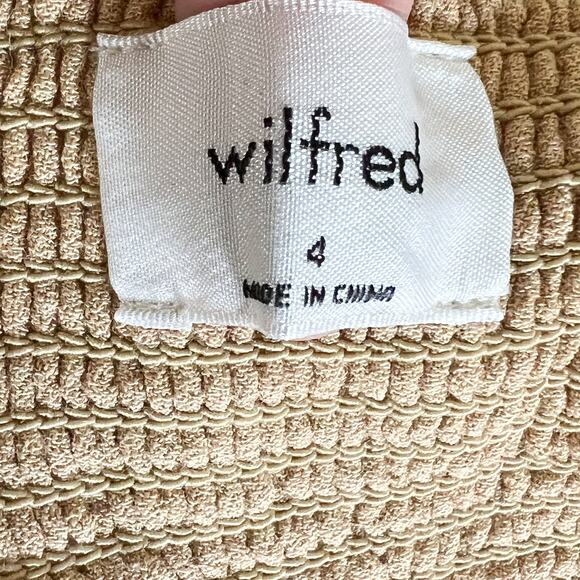 Aritzia | Wilfred Bellow Tan Yellow Floral Print Tie Bust Sexy Summer Midi Dress - Picture 9 of 13